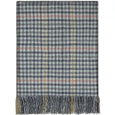 Lambswool Blanket - St Abbs Grey Check 